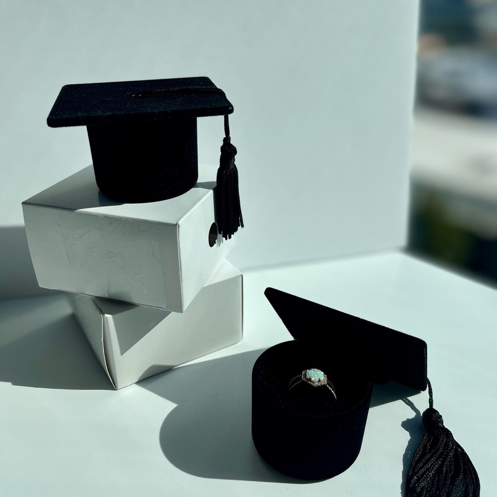 Graduation Class Ring Black Velvet Box